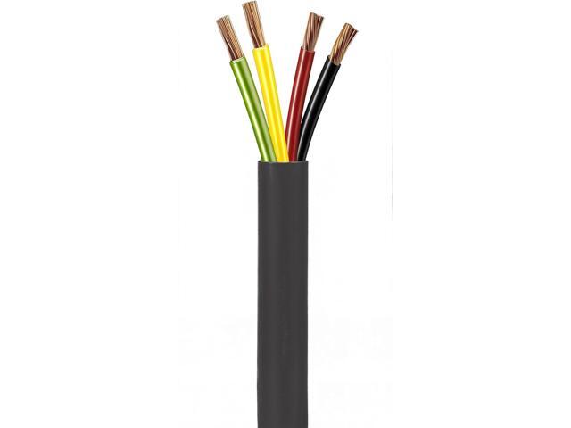 FiveStarCable 16/4 500 Ft. 4 Conductors Audio Speaker Lightning Installation High-Power Home Wiring Cable Wire (Black, 16-4 500ft)