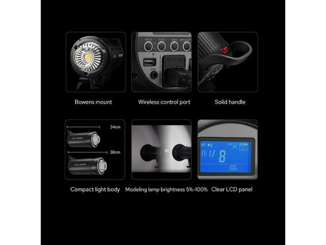 GODOX SK400II-V (New Upgrade) 400Ws Bowens Mount Photo Studio 2.4GHz GN65 Built-in LED Modeling Lamp 5600±200K Strobe Light Photography Lamp for...