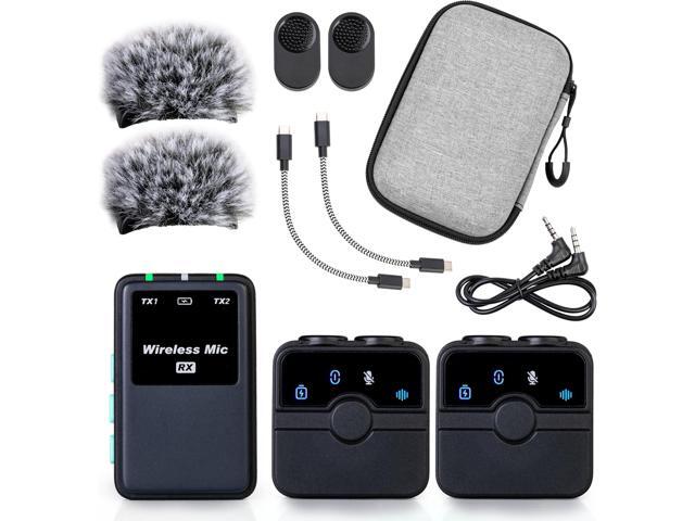 Creatormic Voice-enhancing Mini Wireless Lavalier Microphones for Iphone, Android, Camera - Limiter, Voice Eq, Noise Cancel, Magnetic Mount 2 Pack...