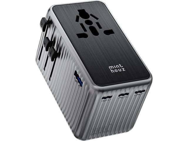 Minthouz Universal Travel Adapter, International 140W Power Adapter GaN PD Fast Charger with 3 USB-C PD & 1 USB-A Port, All-in-One Portable AC...