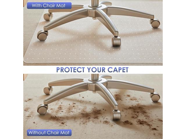 Kuyal Office Chair Mat for Carpet, 45x53 Clear Heavy Duty Computer Chair Mat with Lip, Under Desk Protector Carpeted Floors Mat, Easy Chair...