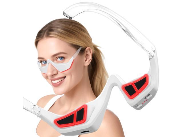 YEVYO Under Eye Red Light Therapy Device - 3D Red Light Eye Mask with EMS Microcurrent for Dark Circles, Puffiness, Fine Lines - for Women & Men -...