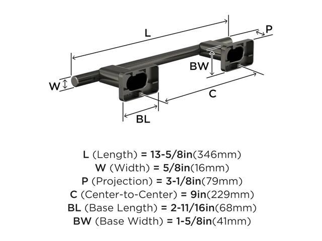 BH26616 Esquire 13-5/8' Towel Bar Gunmetal Bathroom Hardware