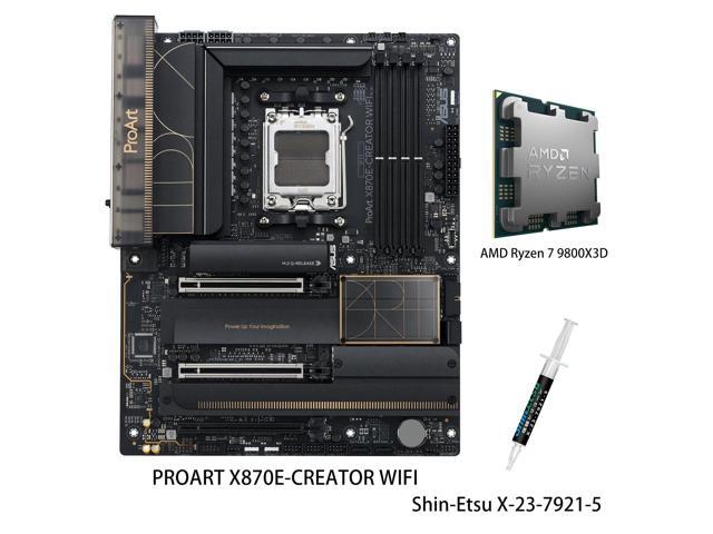 ASUS ProArt X870E-CREATOR WIFI Motherboard & AMD Ryzen 7 9800X3D CPU Combo, AM5 ATX, PCIe 5.0 x16 slots with full support for next-gen GPUs, DDR5,...