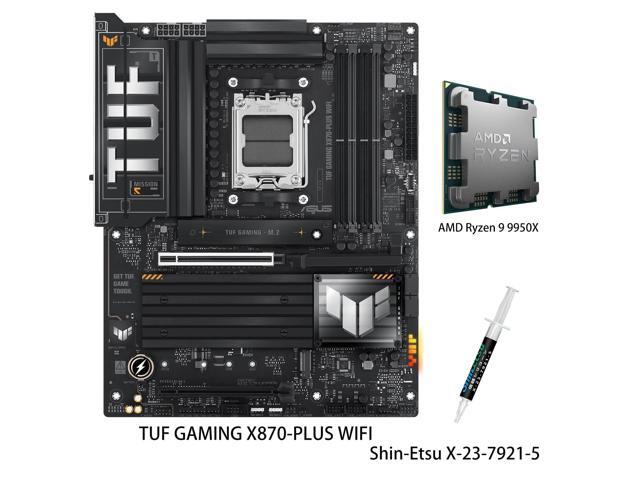 ASUS TUF GAMING X870-PLUS WIFI AM5 ATX Motherboard & AMD Ryzen 9 9950X CPU Combo, 16+2+1, 80A SPS power, DDR5, PCIe 5.0 Ready, four M.2 slots,...