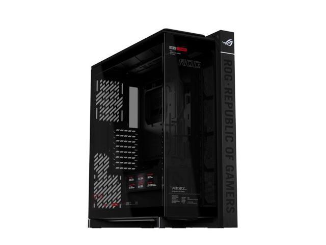 ASUS ROG Cronox GR801 Curved Deluxe Mid-Tower Case, Supports E-ATX and BTF motherboards, Brushed aluminum frame, supports 14 120mm fans, Features... Case