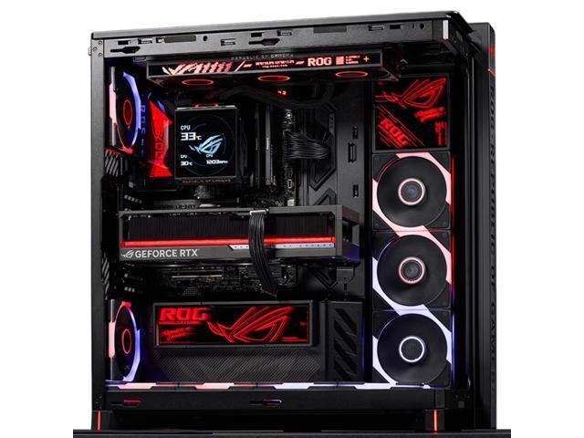 ASUS ROG Cronox GR801 standard mid-tower case, Featuring a brushed aluminum frame, Support for E-ATX and BTF motherboards, Compatibility with up to.