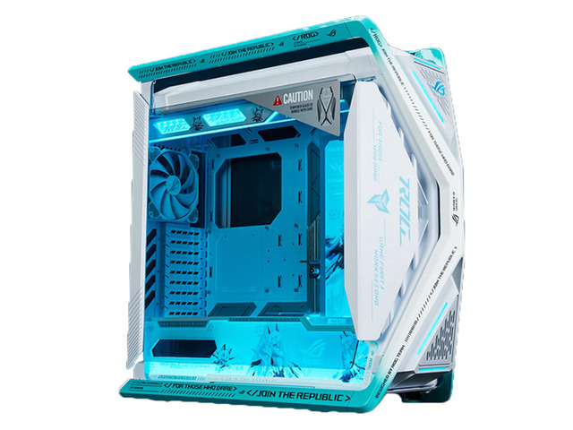 ASUS ROG GR701 Strix Snow Custom Full-Tower Case, Supports ATX and EATX motherboards, Features an aluminum alloy X-shaped frame, 4 x 140 mm fans,...