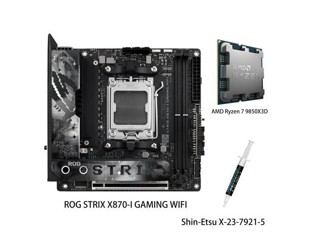 ASUS ROG STRIX X870-I GAMING WIFI Motherboard & AMD Ryzen 7 9850X3D CPU Combo, AM5 X870 Mini ITX mITX 10+2+1 power, Dynamic OC Switcher, Core...