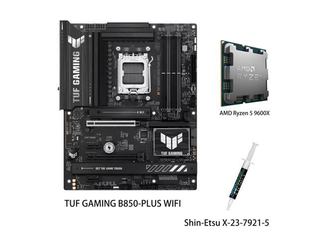 ASUS TUF GAMING B850 PLUS WIFI Motherboard & AMD Ryzen 5 9600X CPU Combo, AM5 interface for Rui Long 9000/8000/7000, 14+2+1 (80A) power supply,...