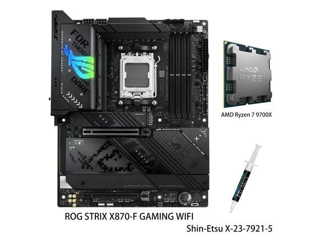 ASUS ROG STRIX X870-F GAMING WIFI Motherboard & AMD Ryzen 7 9700X CPU Combo, X870 ATX AM5, four M.2 slots, 2 USB4 ports, USB 10Gbps Type-C with...