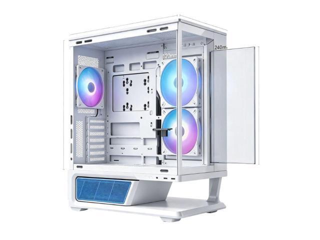 MSI MPG VIXTA 300L PZ White MidTower Ocean View PC Case, Supports ATX BackConnect Motherboards, OnePiece Curved Tempered Glass, Trapezoidal Base... Case
