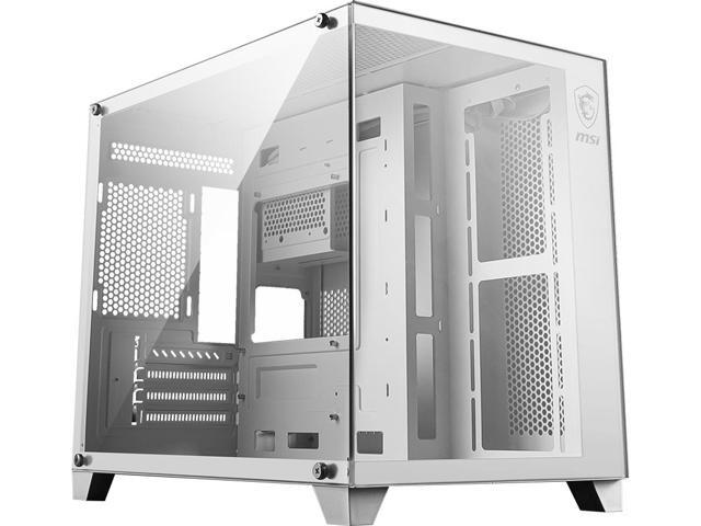 MSI PAG PANO M100L WHITE MicroATX Tower Gaming PC Case, Tempered Glass Side, MicroATX/MiniITX Support, Ocean View, 270° PillarFree Panel, 360mm AIO... Case