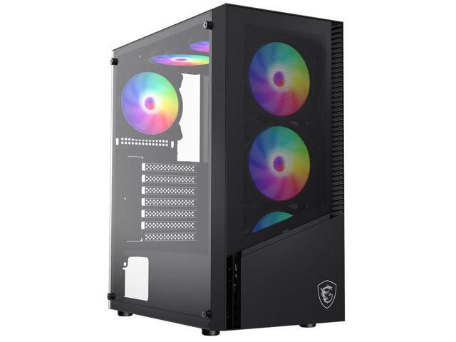MSI PAG SHIELD 200L MidTower PC Case, Tempered Glass Side, ATX/MicroATX/MiniITX Support, Optimized Airflow, Magnetic Dust Filter, ATX PSU Support,... Case
