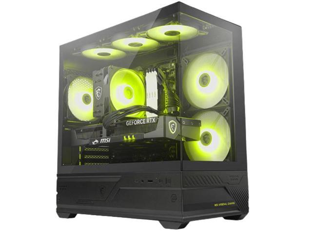 MSI MAG PANO M110L Small Form Factor Ocean View PC Case, Supports MicroATX(BackConnect) & MiniITX Motherboards, 270° PillarFree Side Panel, 360mm... Case