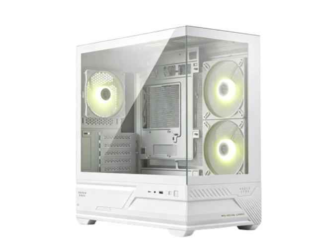 MSI MAG PANO M110L PZ WHITE SFF DIY Ocean View PC Case, MicroATX/MiniITX Support, 270° PillarFree Panel, 360mm AIO Support, 9 Fan Mounts, Front... Case