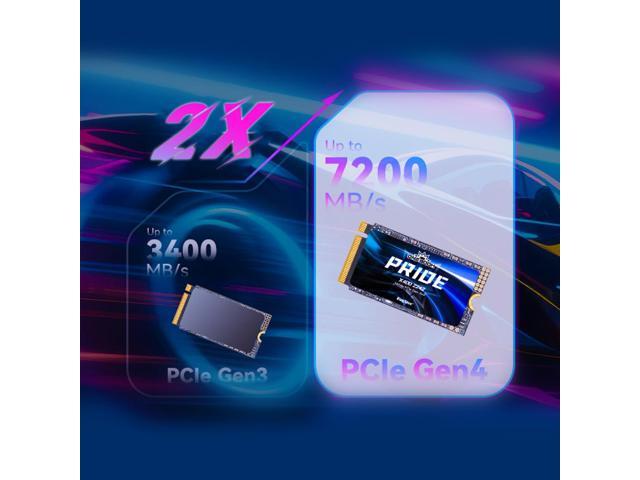 KingSpec ONEBOOM X400 2242 2TB M.2 NVMe 1.4 PCIe 4.0 Gen4 Gaming SSD, Speed Up to 7400MB/s, 3D TLC NAND, Internal Solid State Disk Compatible for PS5