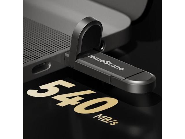 KingSpec MemoStone US4 Type-C USSD 512GB Flash Drive SSD Memory Stick, USB 3.1 Gen 2, 540MB/s External Solid State Disk, Type A & C 2-in -1 Dual Drive