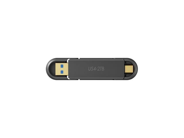 KingSpec MemoStone US4 Type-C USSD 512GB Flash Drive SSD Memory Stick, USB 3.1 Gen 2, 540MB/s External Solid State Disk, Type A & C 2-in -1 Dual Drive