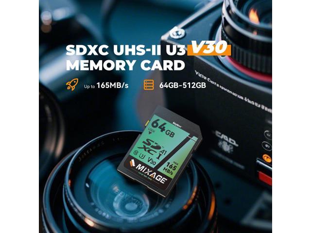 KingSpec MIXAGE 256GB 4K 8K Video Card UHS-I U3 V30 A1 Speed Up to 165MB/s SD Memory SDXC 256GB