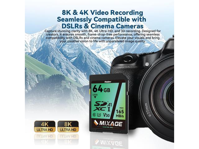 KingSpec MIXAGE 512GB 4K 8K Video Card UHS-I U3 V30 A1 Speed Up to 165MB/s SD Memory SDXC 512GB