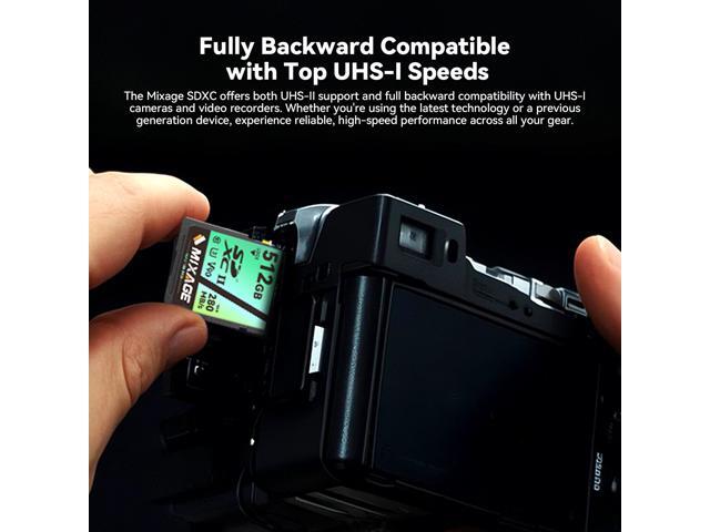 KingSpec MIXAGE High Speed 512GB C10 UHS-II U3 V90 A1 SD Memory Card Read/Write Speed Up to 280/269MB/s For 4K/8K Video Recording 512GB