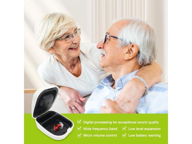 CHOSGO Clear102 Noise Cancelling Personal Sound Amplifiers, In-the-Canal Hearing Amplifier for Seniors Seen on TV, 1 Red/Right