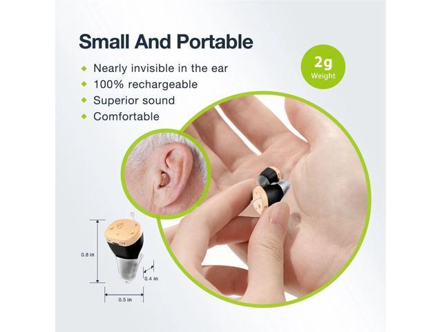 Chosgo K19 Rechargeable Personal Sound Amplifier with Portable Charging Case,Hearing Aids for Seniors with Noise Cancelling(Black)