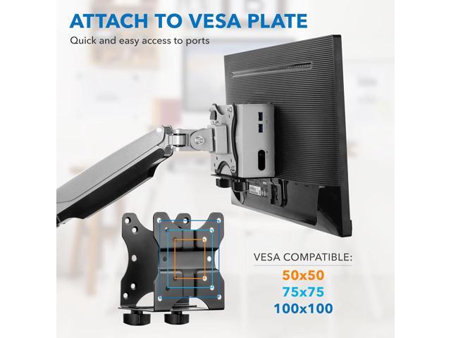 Adjustable Thin Client Mini PC Mount Under Desk, Wall, Pole, or VESA Monitor Stand Fits Mac Mini, Small CPUs, Thin Clients, Docking Stations ...