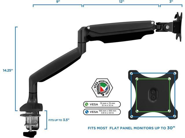 Single Monitor Arm Desk Mount Gas Spring Monitor Arm Full Motion Articulating Height Adjustable Fits 21 22 23 24 27 30 32 Inch VESA...