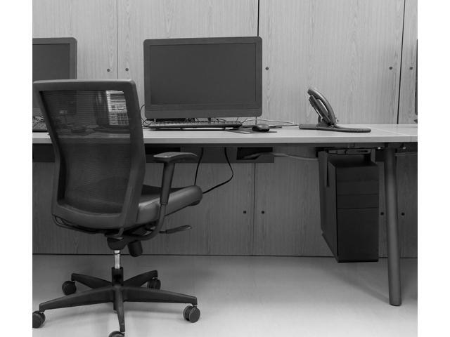 CPU Under Desk Mount Bracket - Computer Tower Wall and Under Counter Holder, 360 Degree Swivel Adjustable Height and Width Wall-Mountable