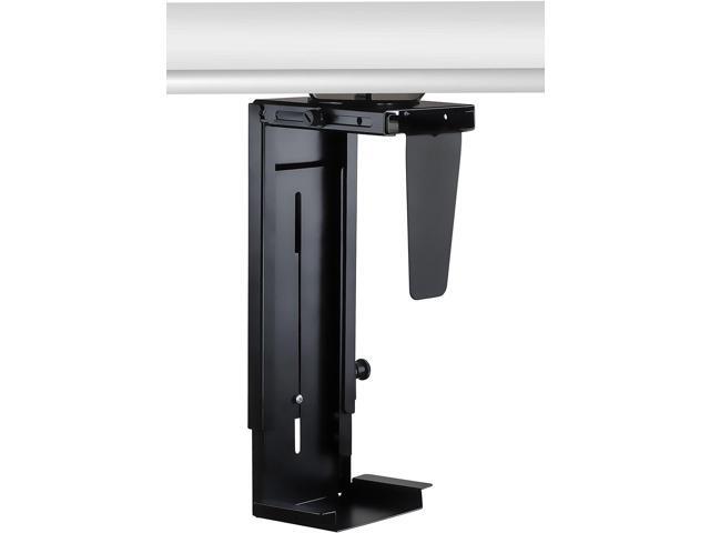 CPU Under Desk Mount Bracket - Computer Tower Wall and Under Counter Holder, 360 Degree Swivel Adjustable Height and Width Wall-Mountable