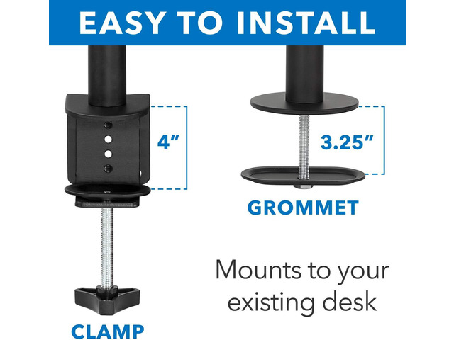 Dual Monitor Mount Double Monitor Desk Stand Two Heavy Duty Full Motion Adjustable Arms Fit 2 Computer Screens 17 19 20 21 22 24 27 Inch VESA...