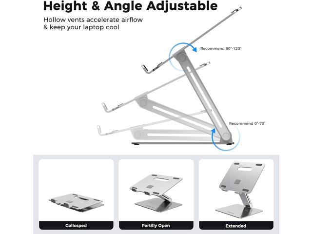 AboveTEK Laptop Stand, Adjustable Portable Computer Riser, Ergonomic Aluminum Notebook Desktop Holder for Desk, Compatible with MacBook Pro, Air,...