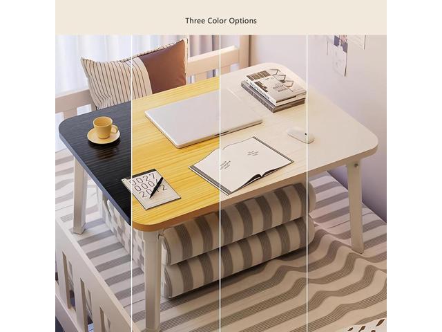 Folding Lap Desk for Bed, 23.6 Inch Portable Laptop Stand for Couch, Bed & Floor Bed Tray Table for Eating, Writing, Reading Foldable Sturdy...