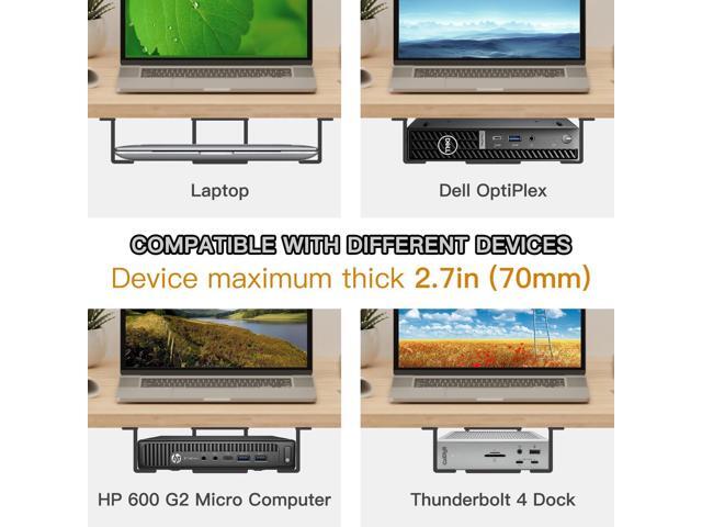 Under Desk Laptop Mount, Laptop Under Desk Mount 2.7 inches Tall Effective Space, Aluminum Under Desk Laptop Holder Dock Station for Laptop MacBook...