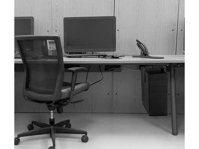 Mount-It! CPU Under Desk Mount Bracket - Computer Tower Wall and Under Counter Holder, 360 Degree Swivel Adjustable Height and Width Wall-Mountable