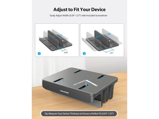 AboveTEK Vertical Laptop Stand, 3 Slots Aluminum Desk Laptop Holder & Laptop Docking Station Stand for MacBook, Tablet, Phone - Universal Fit (Up...
