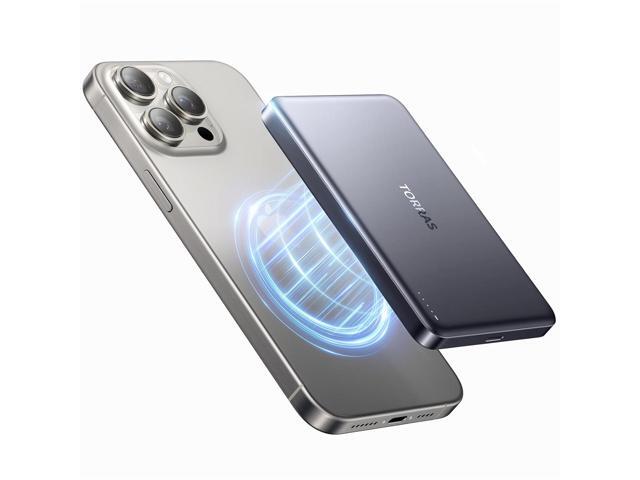 TORRAS MiniMag Power Bank,Ultra-Slim 10,000mAh Magnetic Wireless Portable Charger, 22.5W Fast Charging Battery Pack with USB-C Cable Designed for...