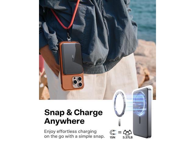 TORRAS MiniMag Power Bank,Ultra-Slim 10,000mAh Magnetic Wireless Portable Charger, 22.5W Fast Charging Battery Pack with USB-C Cable Designed for...
