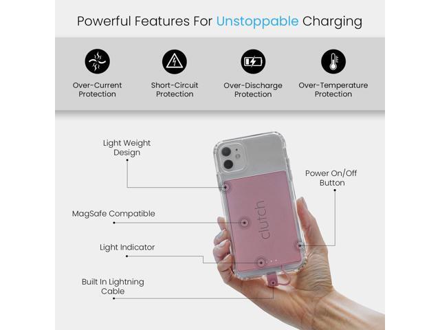 Clutch Pro Portable iPhone Charger for Travel 5000 mAH TSA Approved Magnetic Airplane Safe Portable Charger only Compatible with iPhone 14 & Older...