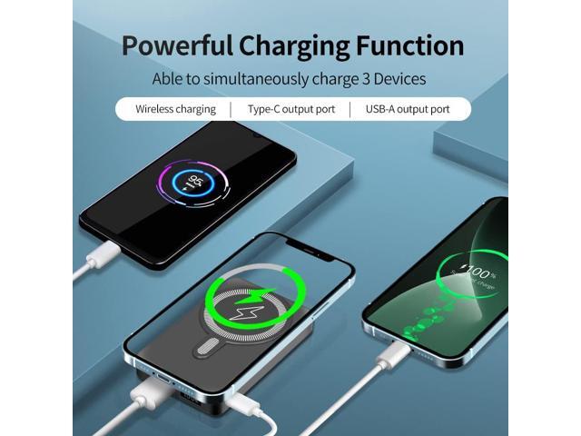 SITONG Magnetic Wireless Power Bank with Foldable Stand Compatible with MagSafe, 10000mAh Battery Pack for iPhone 14/13 / 12 Series, Portable...