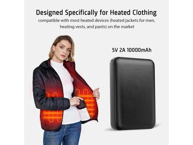 Heated Vest Battery Pack Power Bank 10000 mAh for Heated Jacket Heating Electric Vest Coat Hoodies for Man for Women