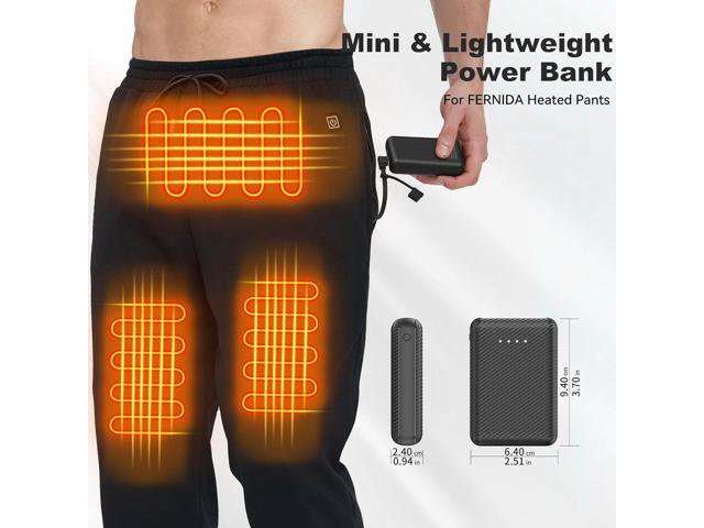 FERNIDA 10000mAh Power Bank Portable Charger USB 5V 3A Battery Pack for Heated Vest & Heated Pants & Smartphone & Heating Pad