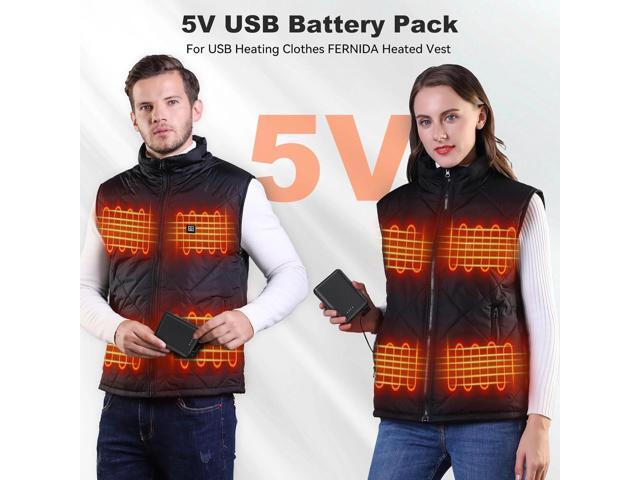 FERNIDA 10000mAh Power Bank Portable Charger USB 5V 3A Battery Pack for Heated Vest & Heated Pants & Smartphone & Heating Pad