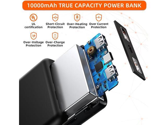5V2.4A Power Bank for Heated Jacket Vest Underwear Pants, 2 Pack Portable 10000mAh Dual USB Output Ports Battery Pack for Smart Device