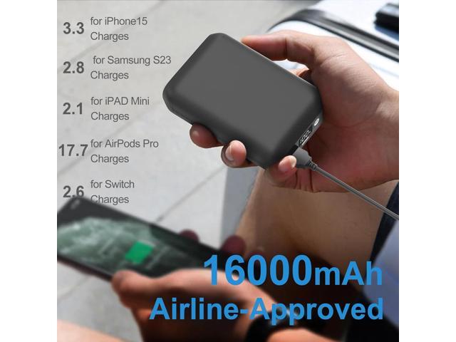 16000mAh Battery Pack for Heated Vest-5V/7.4V Rechargeable Power Bank with LED Display and DC/USB Output for Heated Jacket, Hoodie and Pants,Fast...