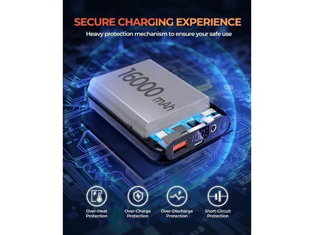 ./ Heated Vest Battery Pack, Power Bank with USB/Type-C/DC (3.5/3.8/4.0) Output and LED Display, for Heated Vests, Hoodies, and Jackets up to 12H