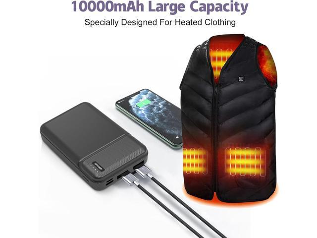 5v/2a 10000mah Battery Pack for Heated Vest Heated Jacket USB Power Bank for Electric Heating Vests Jackets Hoodies Coats Pants for Men for Women...
