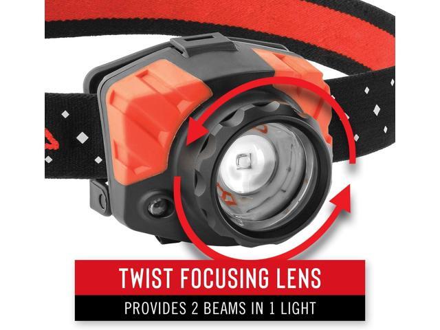 Coast FL85 615 Lumen Dual Color Pure Beam Focusing LED Headlamp with Twist Focus Hinged Beam Adjustment, Hard Hat Compatibility and Reflective...